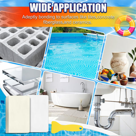 Limino Pool Putty underwater repair scene highlights leak sealing without pool downtime.