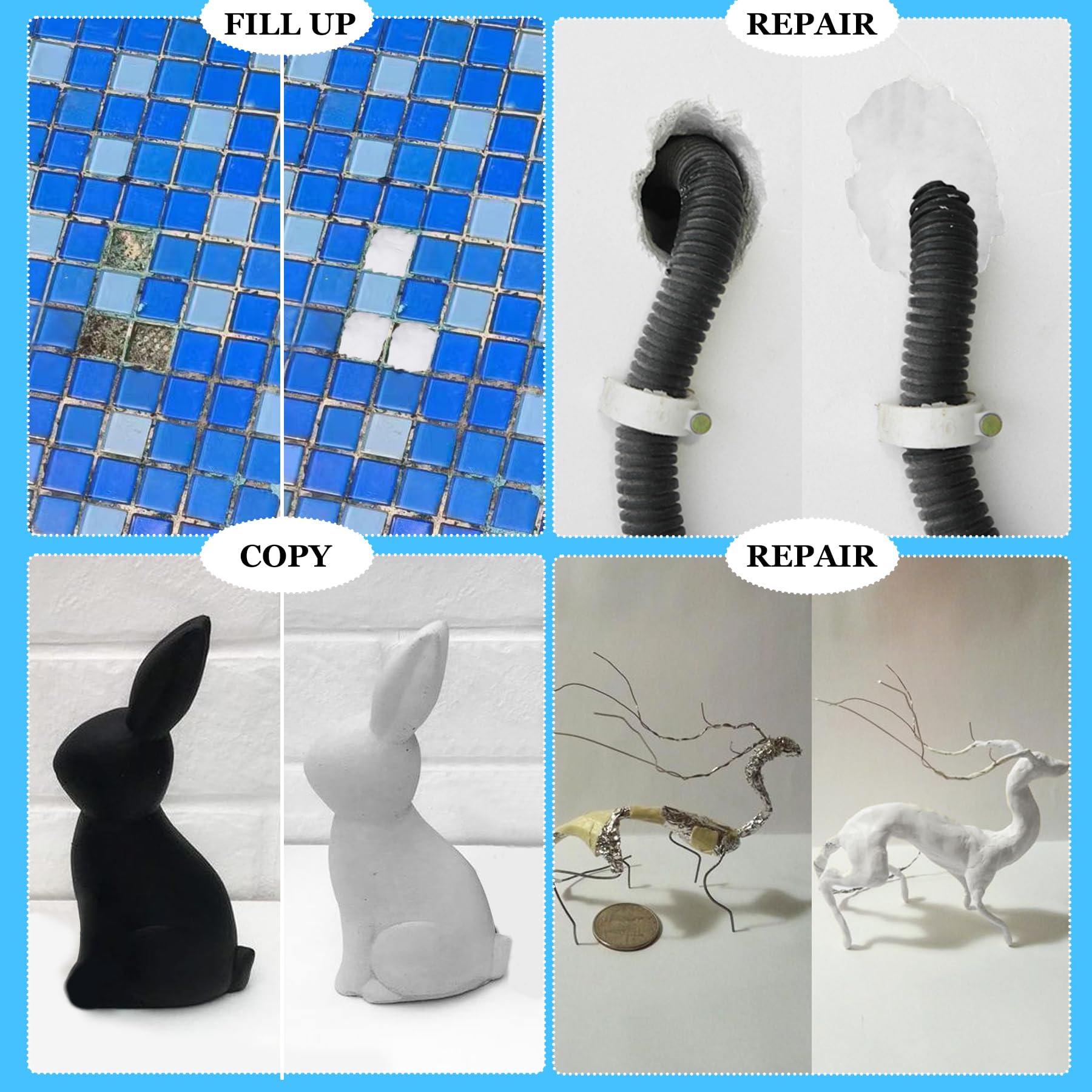 Limino sealant bonds to tile, concrete, fiberglass, or ceramic surfaces.