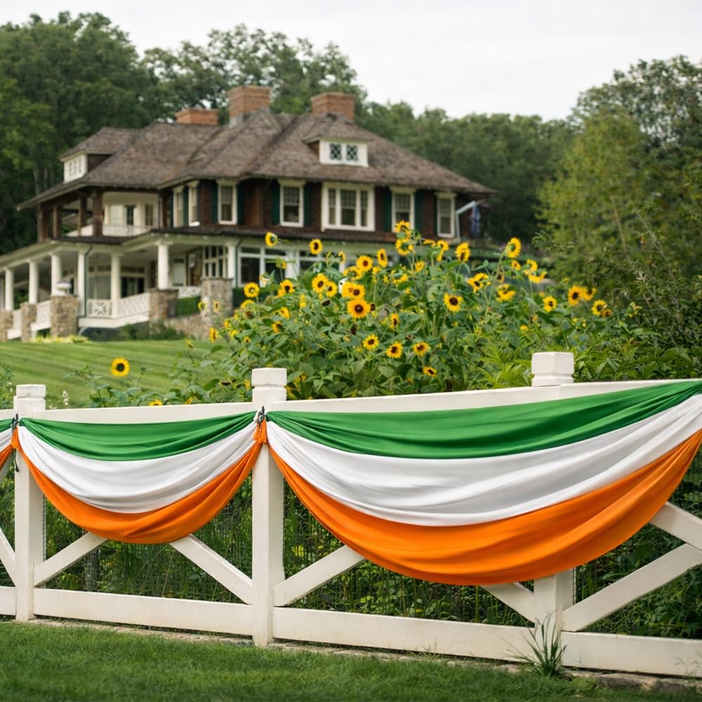 LinaGarten Irish flag bunting for porch, creates festive atmosphere