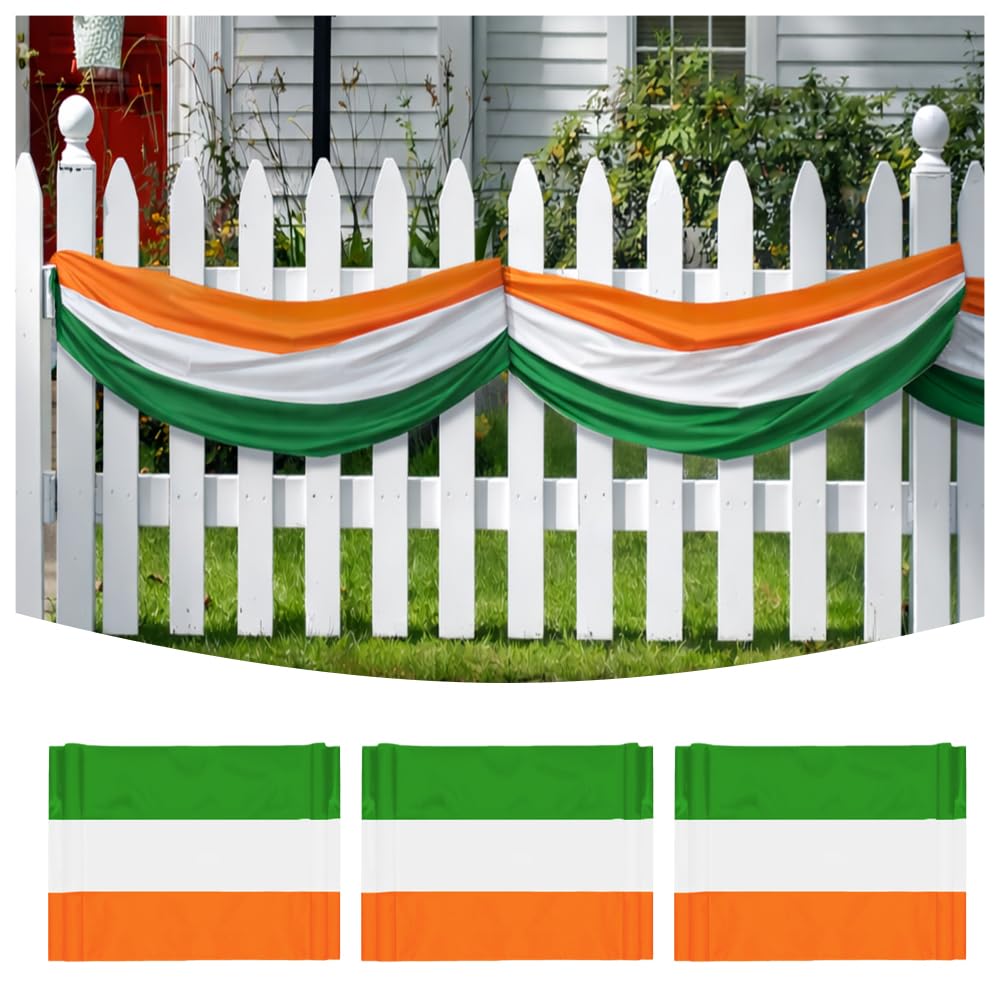 LinaGarten St Patrick's Day bunting banner for outdoor display with festive curb appeal