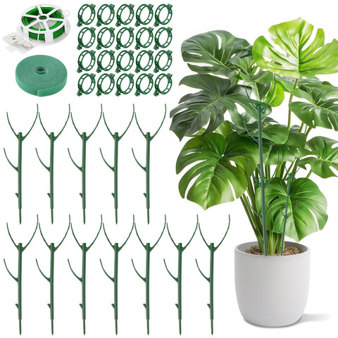 Linastu 12-pack plant stakes set for Monstera assembly supports tall stems