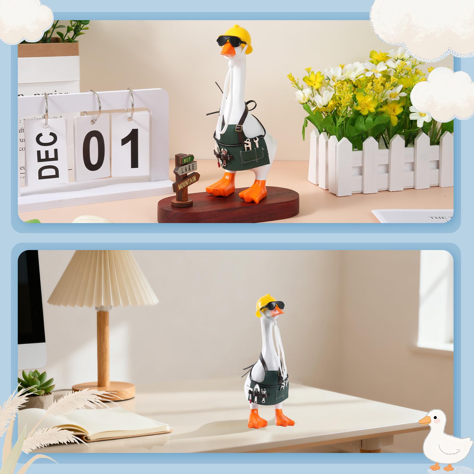 Linastu realistic metal-look tools elevate desk-goose miniatures with flair.
