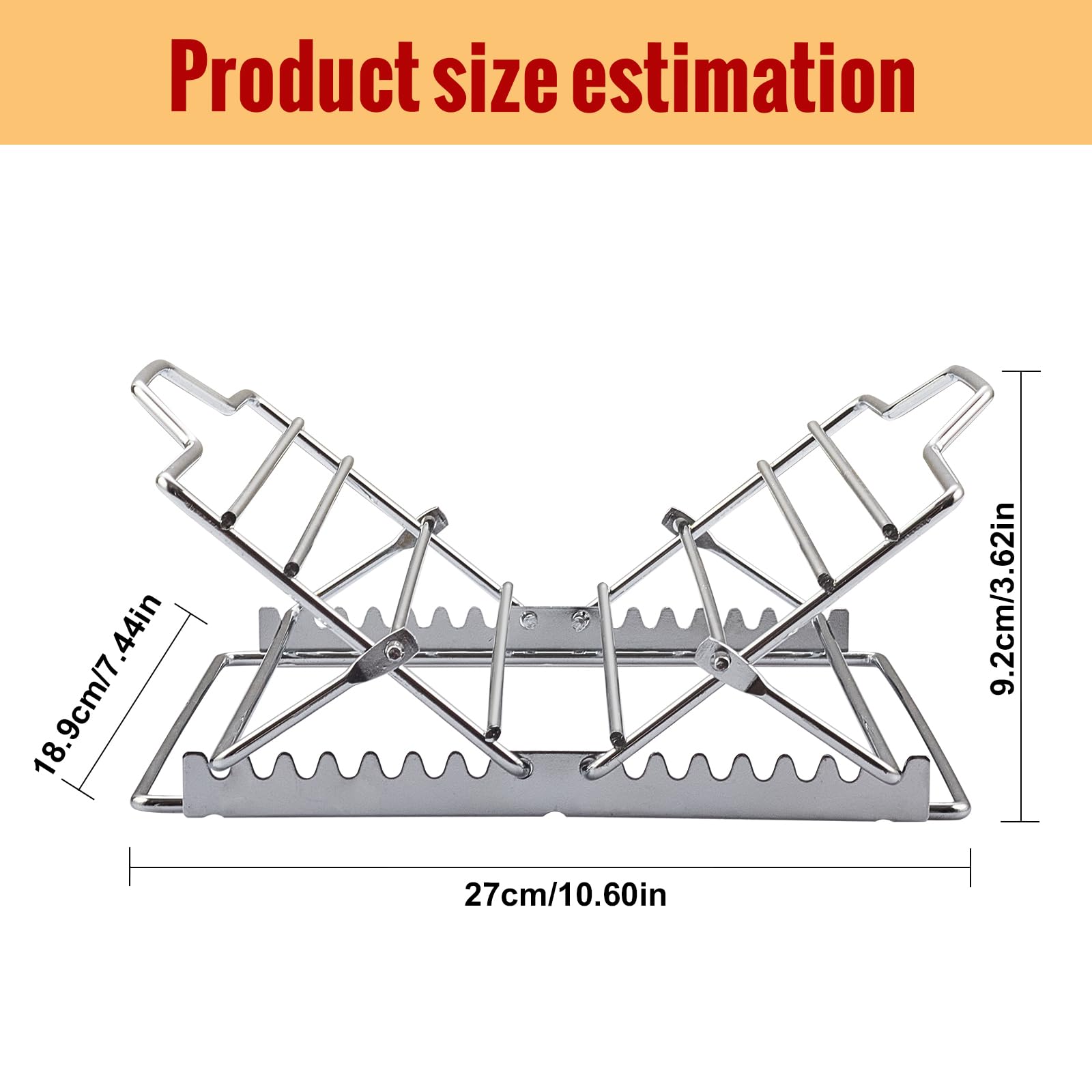 Linatikou foldable stainless steel rack for compact kitchen storage.