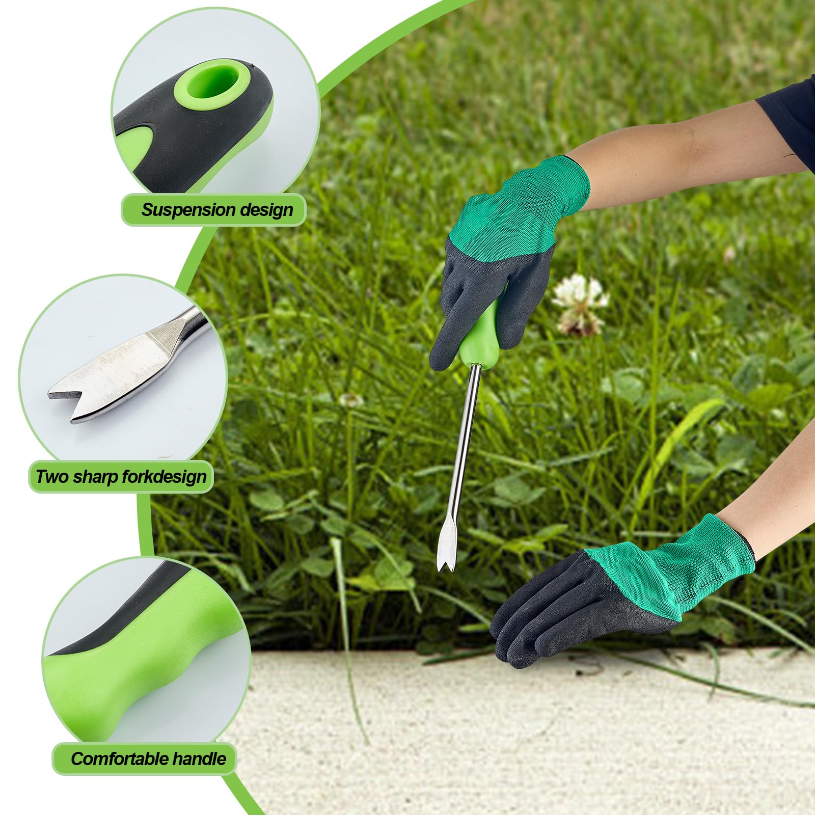 Linatikou heavy-duty stainless steel weeder resists rust for tough garden tasks.