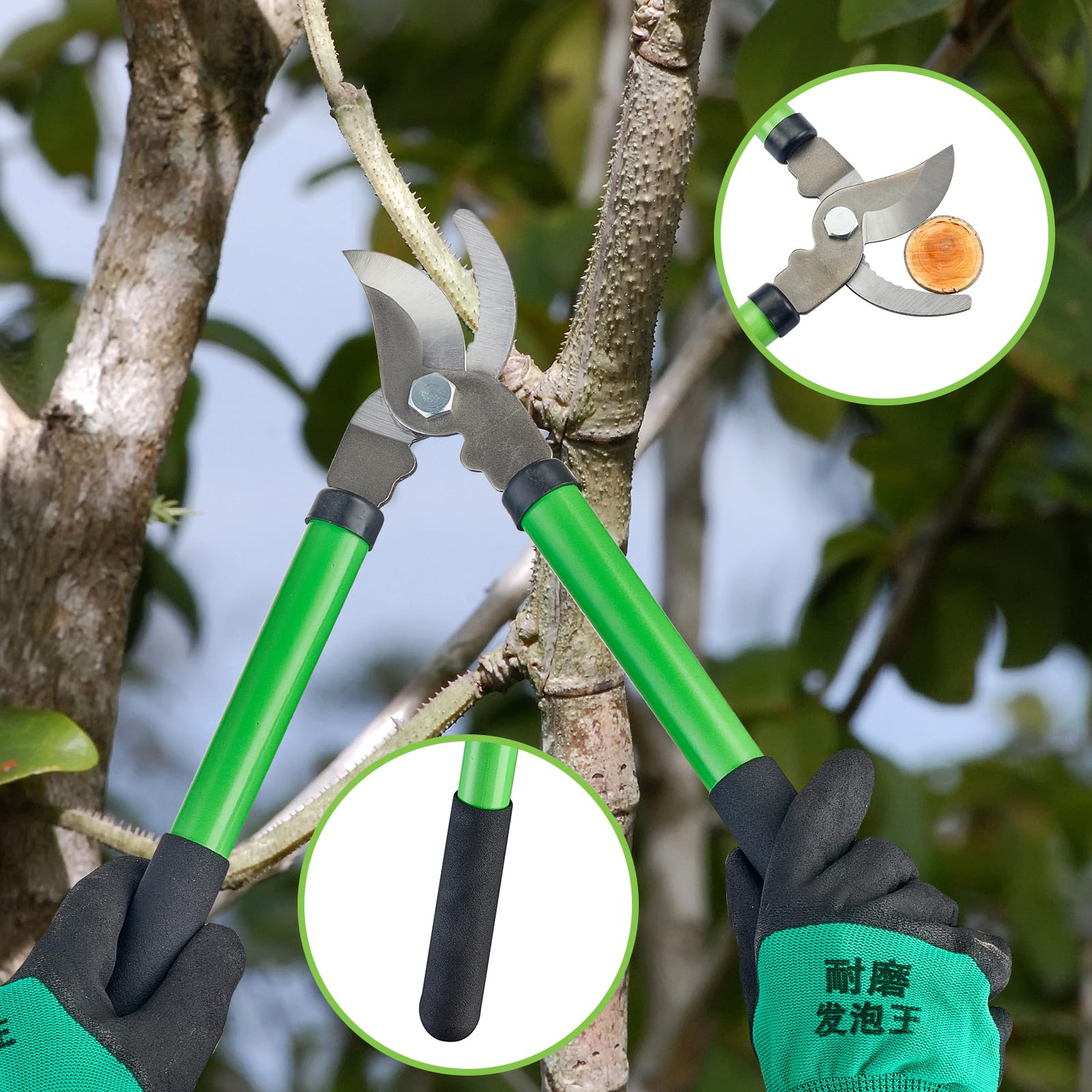 Linatikou Pro Pruning Shears SK-5 steel blades for strong, durable pruning
