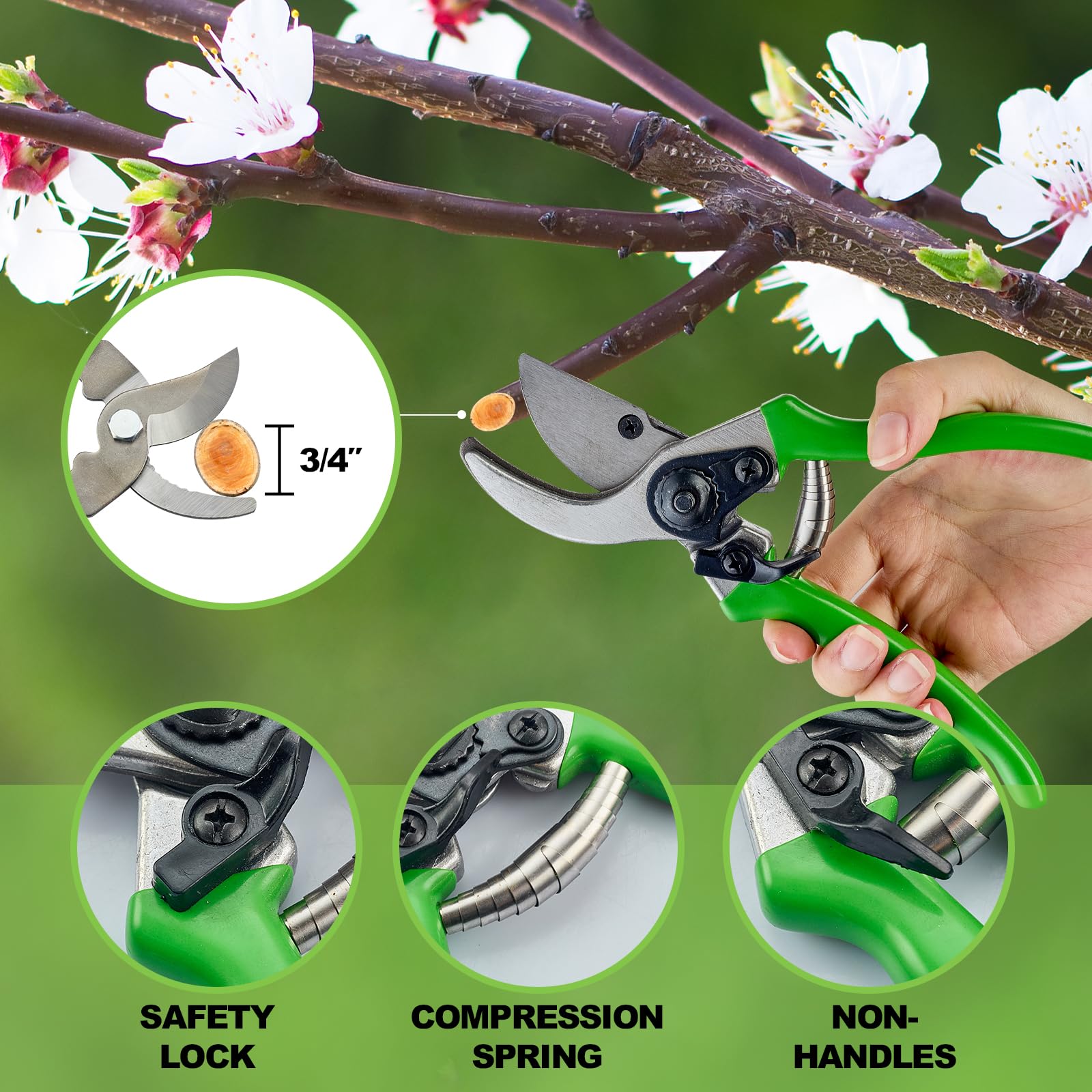 Linatikou Pro Pruning Shears three-in-one tool for stems, leaves, and foam