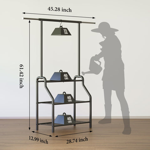 Lincordor 3-tier plant shelf to organize multiple pots efficiently.