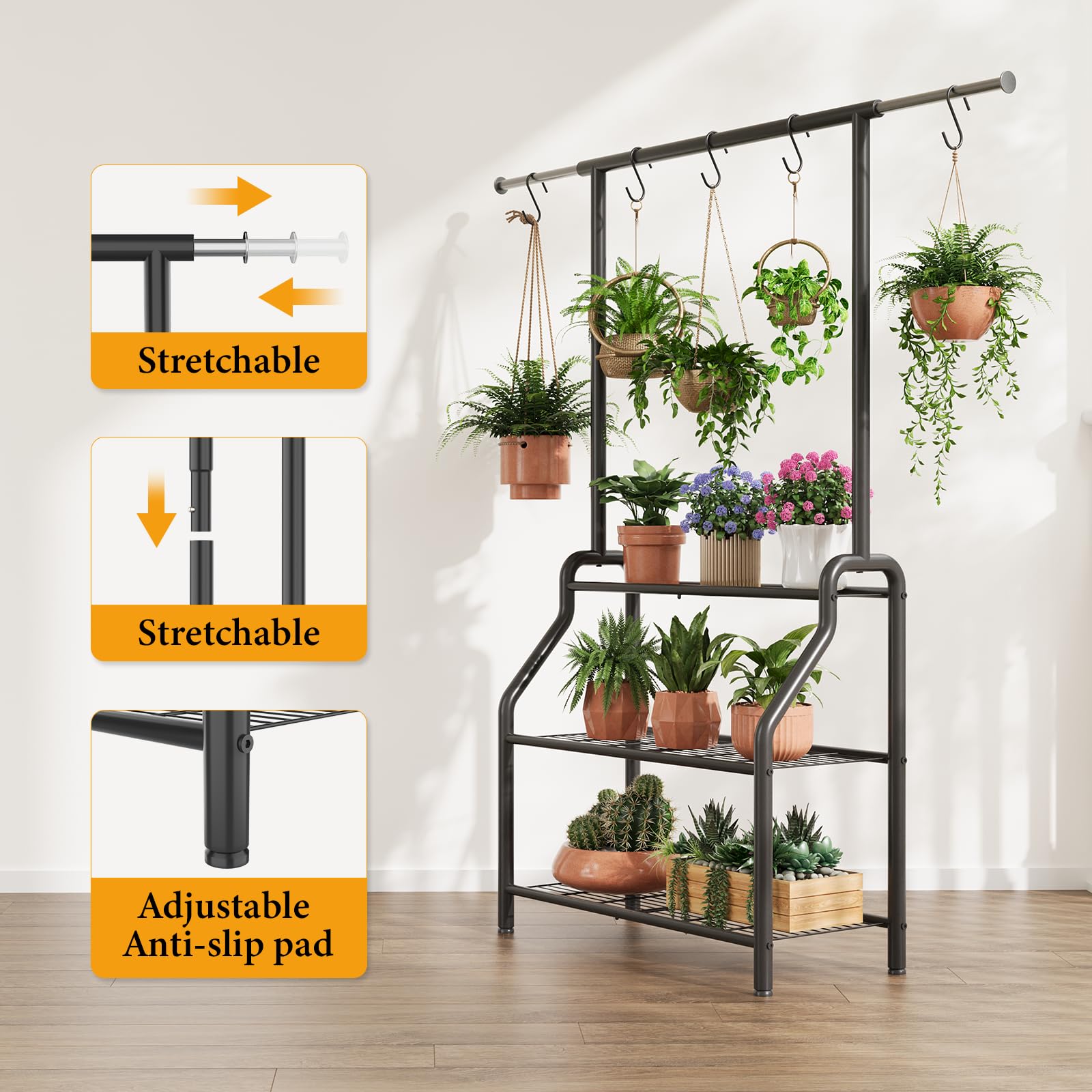 Lincordor adjustable suspension rod extends from 29 to 45 inches.