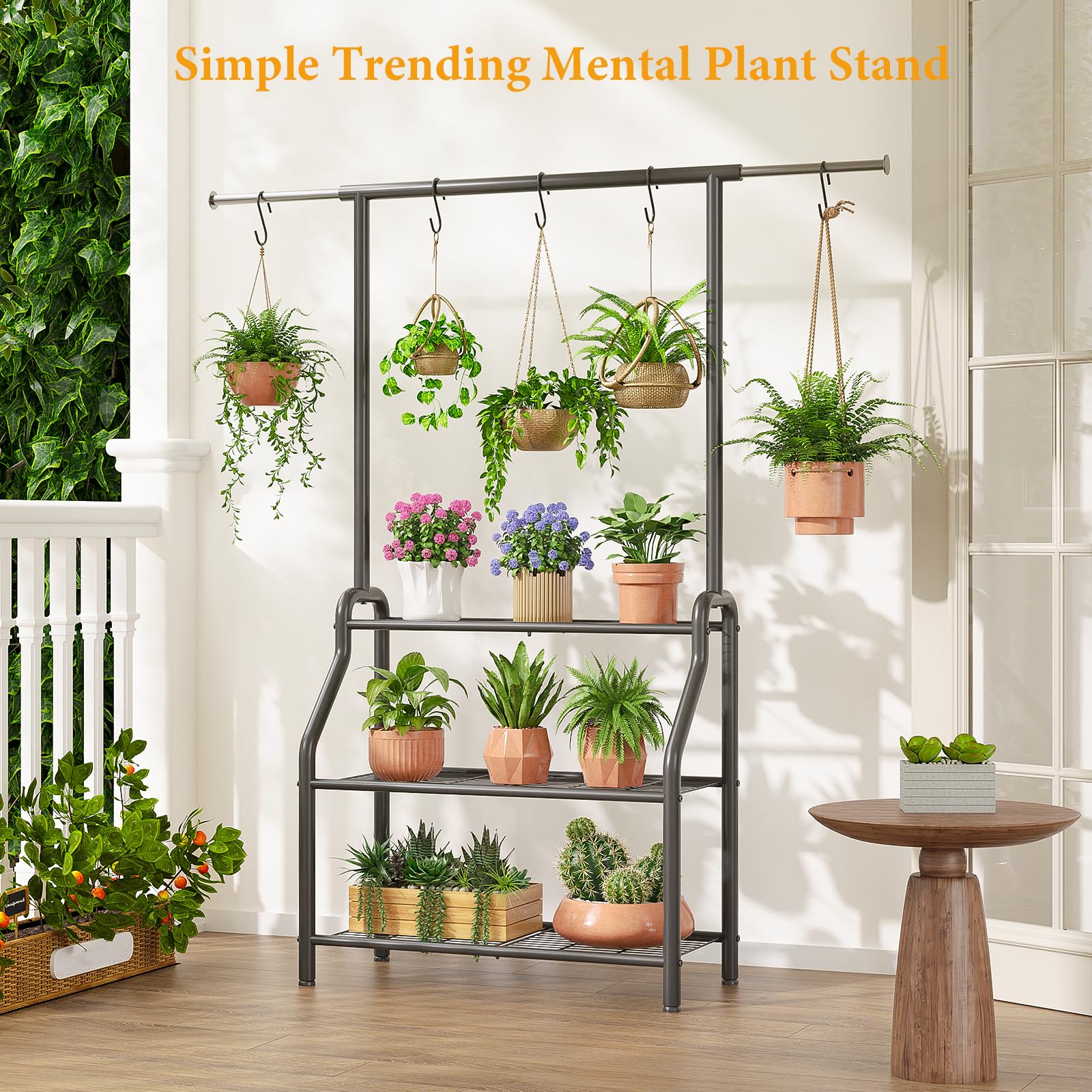 Lincordor heavy-duty metal stand resists humidity for versatile placement.