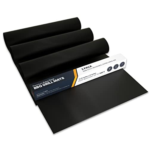 Linda's Essentials extralarge grill mat on a hot grill provides full coverage and easy cleanup.