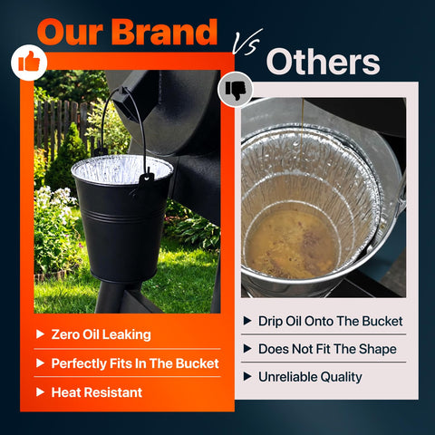 Linda's Essentials rust-resistant outdoor bucket shown for patio grilling.