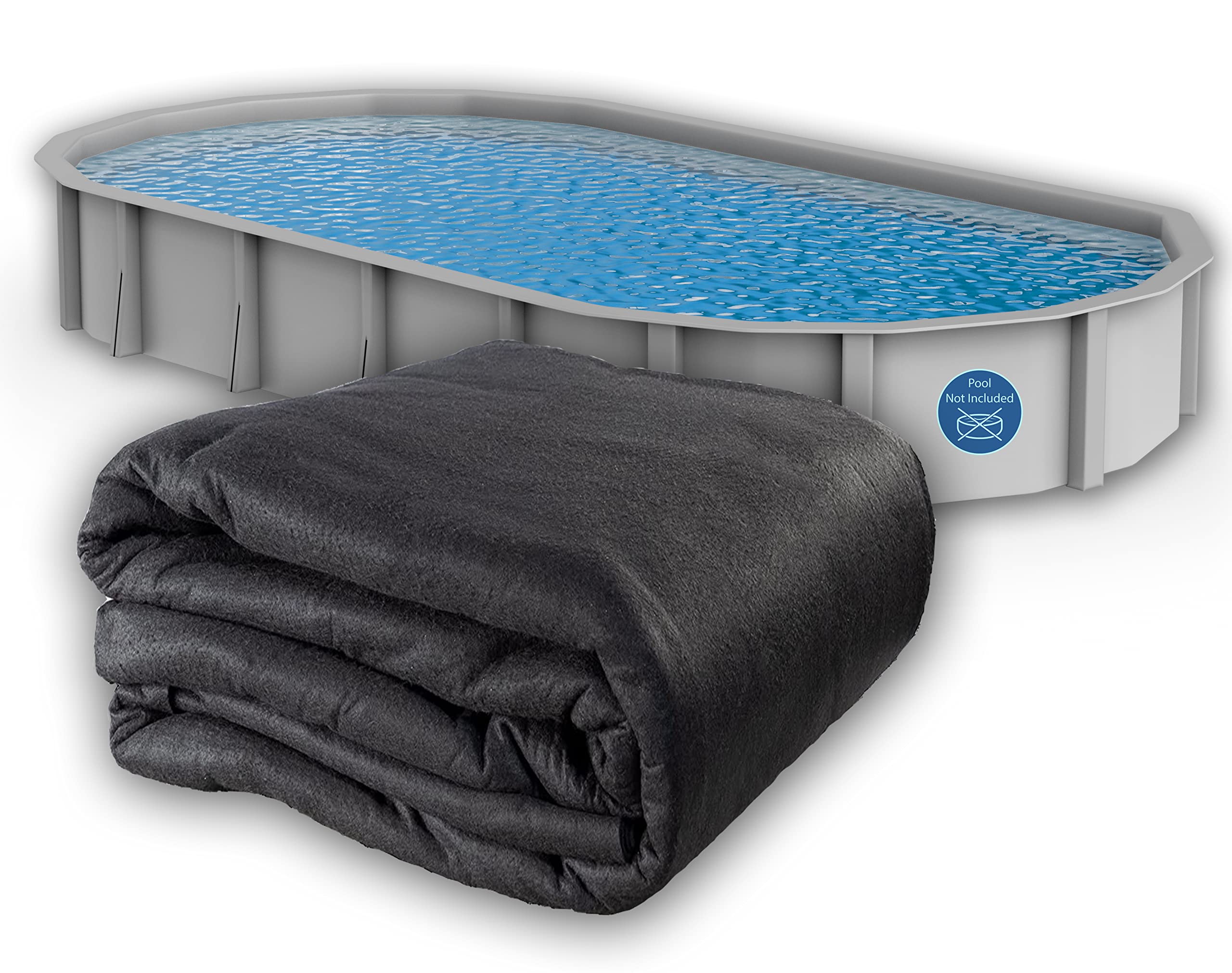 Liner Life aboveground pool liner pad, 18x33 oval, protects the liner and enhances comfort.