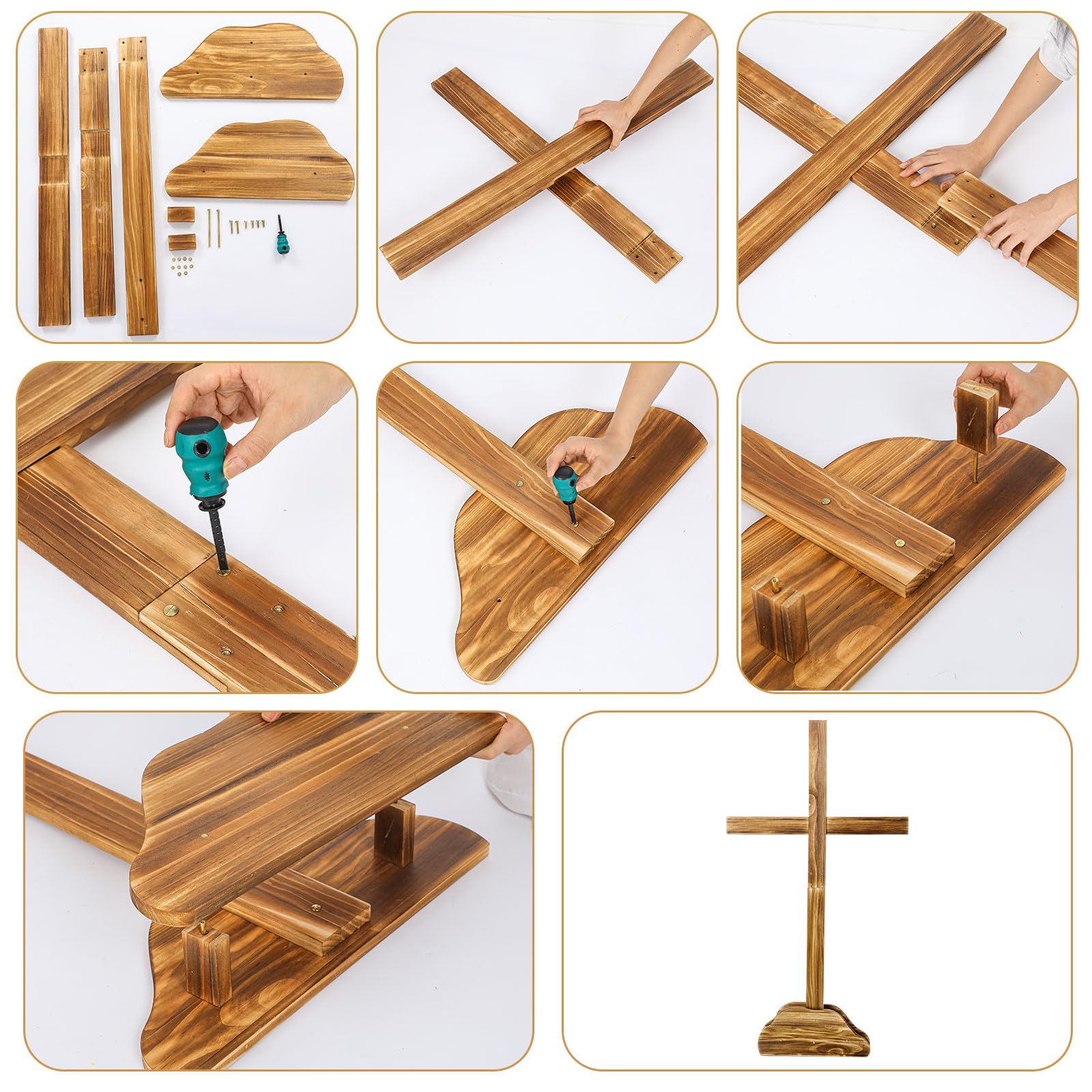 Lineshading seven-piece cross kit for easy assembly at home