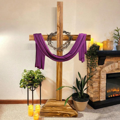 Lineshading burnt-finish cross adds rustic heritage look