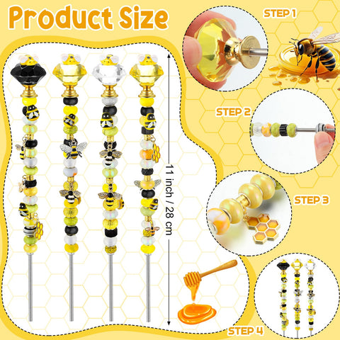 Lineshading bee pendant set adds whimsical charm to plant pots.