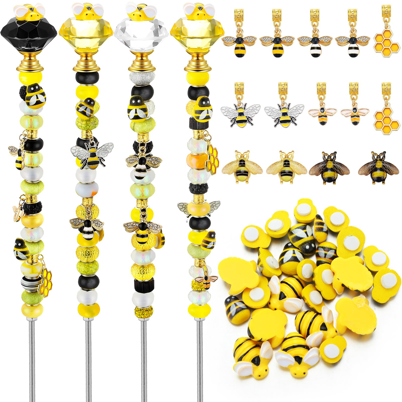 Lineshading DIY Beaded Stakes with crystal top for eye-catching garden accents.