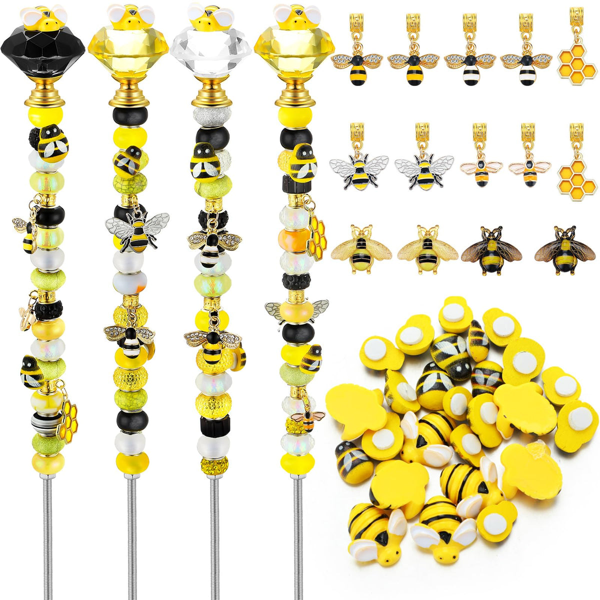 Lineshading DIY Beaded Stakes with crystal top for eye-catching garden accents.