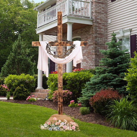 Lineshading large cross decoration suitable for garden or church events