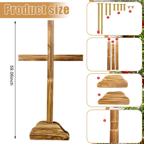 Lineshading wooden cross with burnt texture for rustic charm