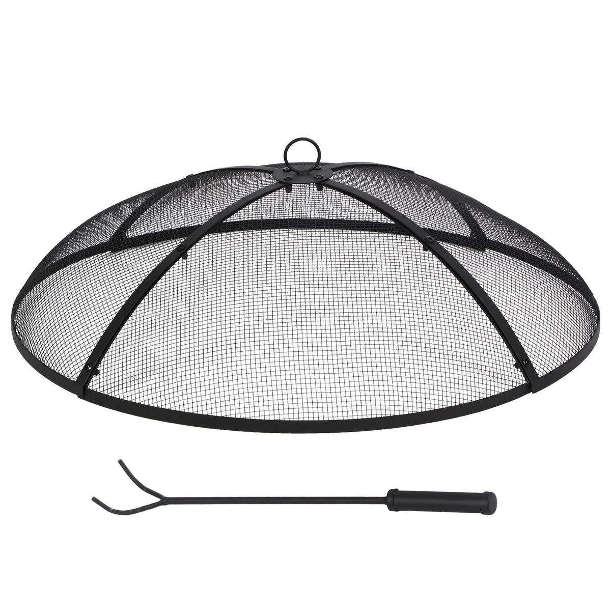 Lineslife 30-inch fire pit spark screen shields patio from embers