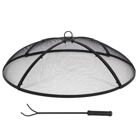 Lineslife 30-inch fire pit spark screen shields patio from embers