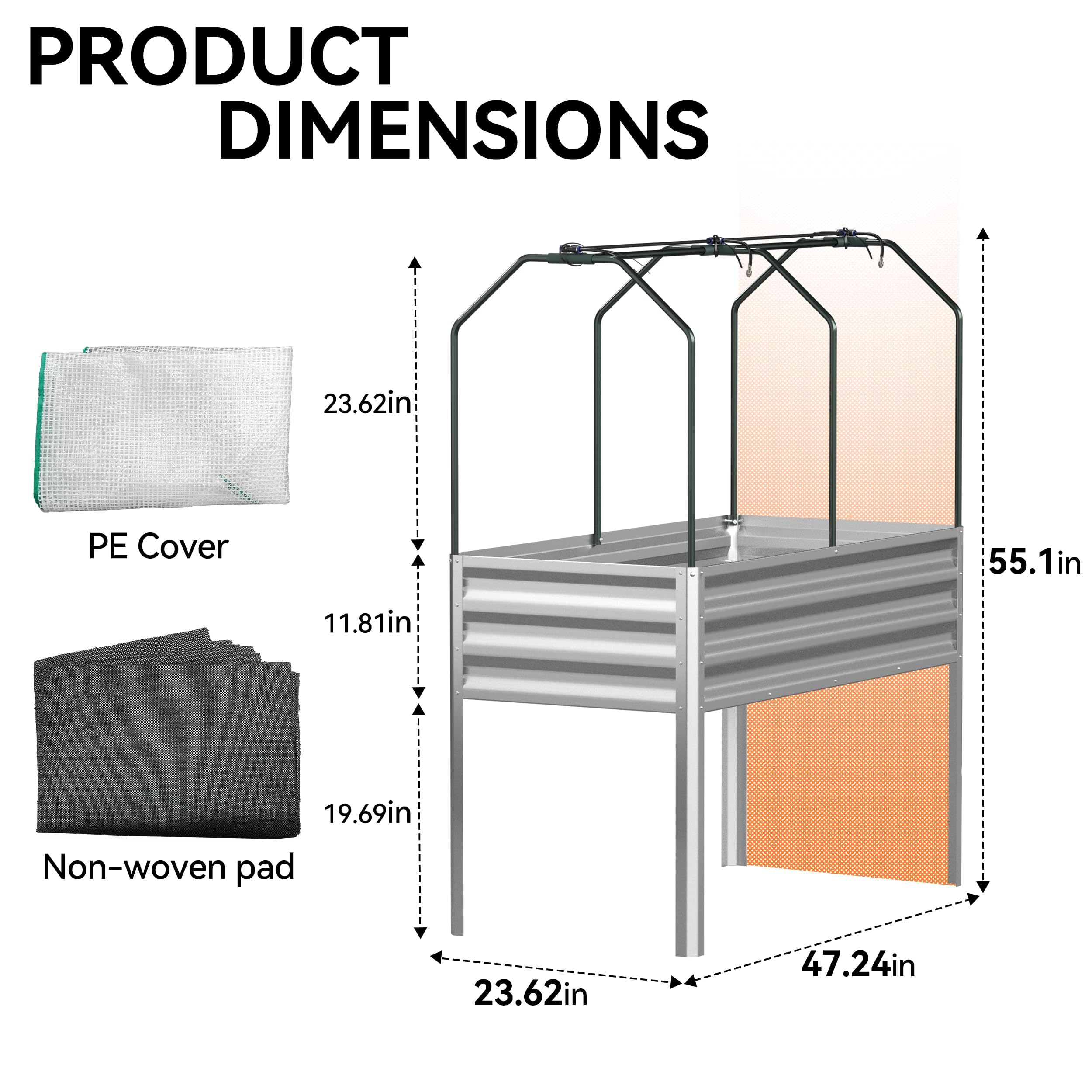 Lineware galvanized bed drainage with bottom fabric supports healthy roots and prevents waterlogging