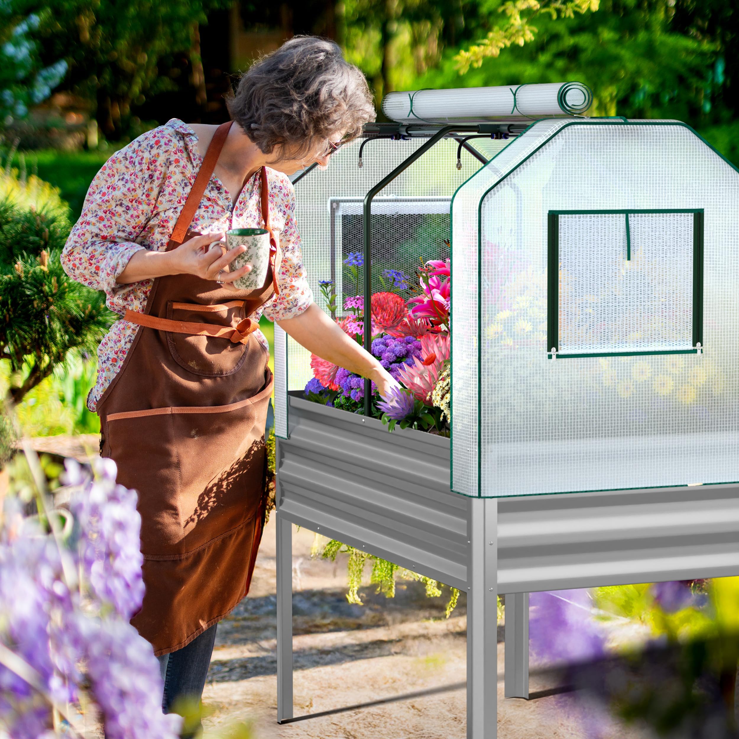 Lineware raised bed with PE cover and mesh windows promotes balanced airflow