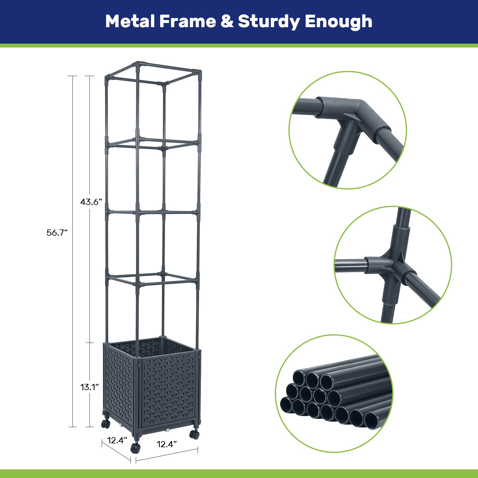 LINEX 4 lockable casters allow easy movement and stable positioning