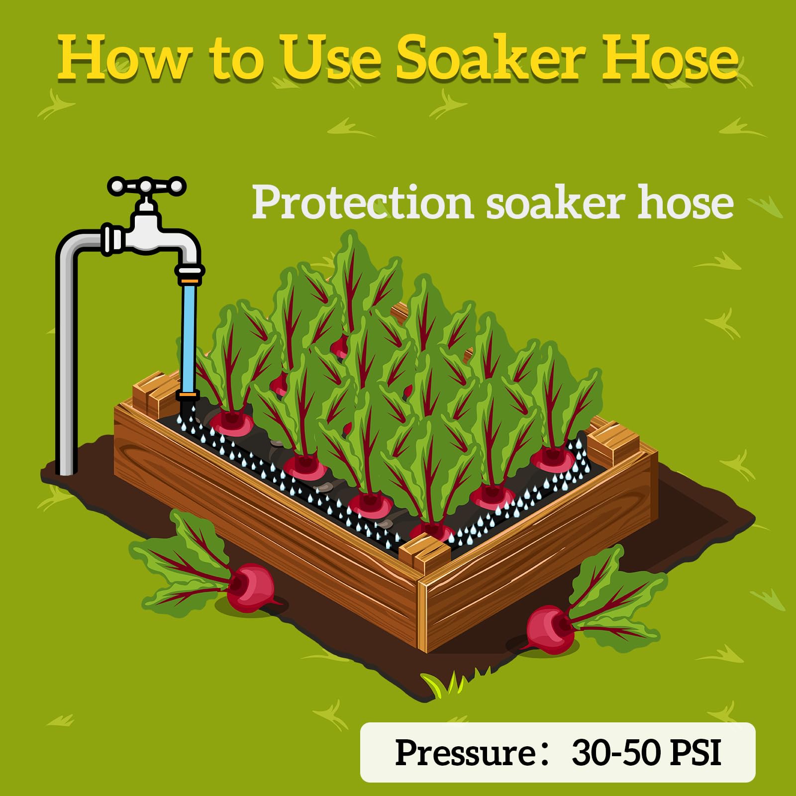 Watering beneath mulch by placing hose under leaves or soil