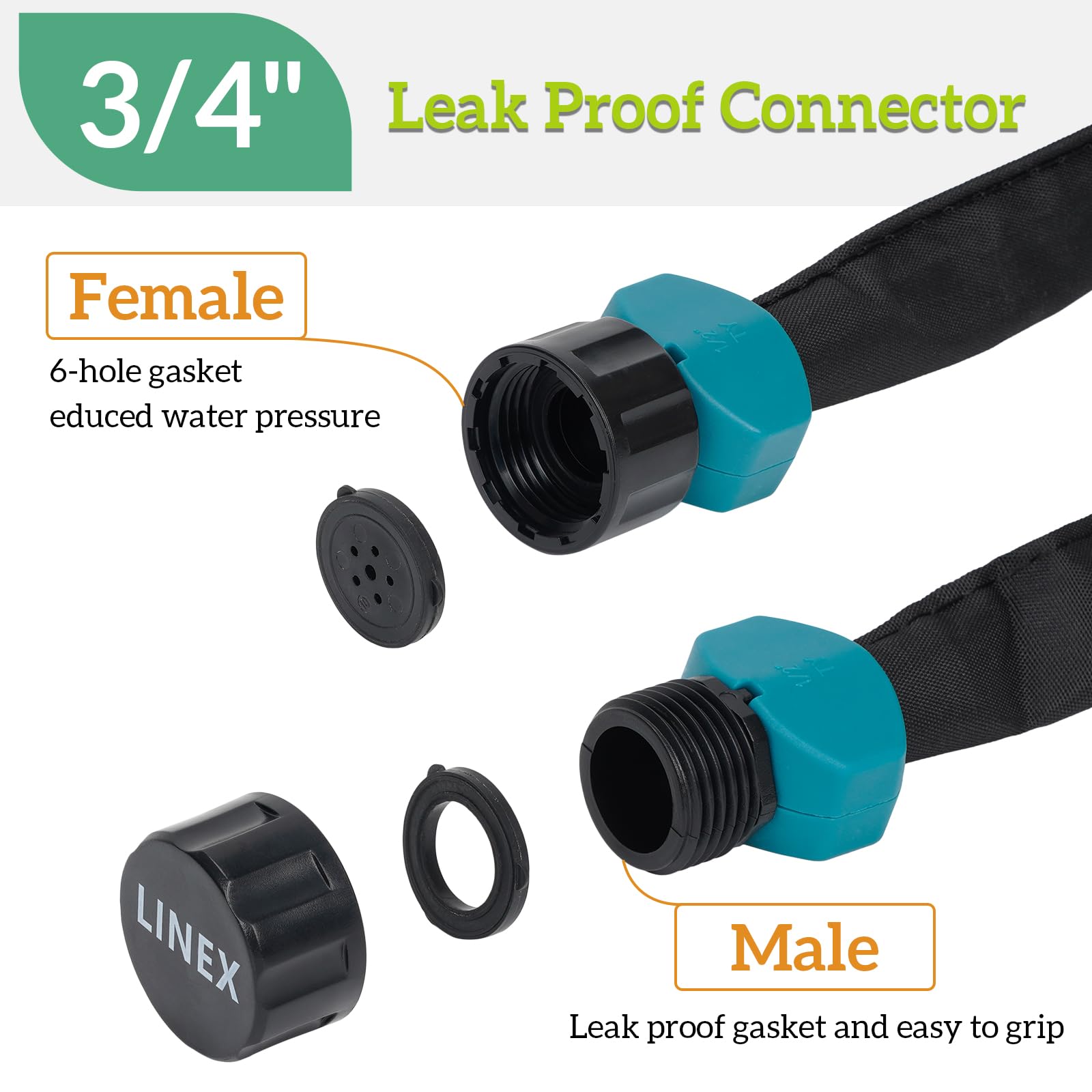 LINEX soaker hose placed under mulch to reach roots with minimal runoff.