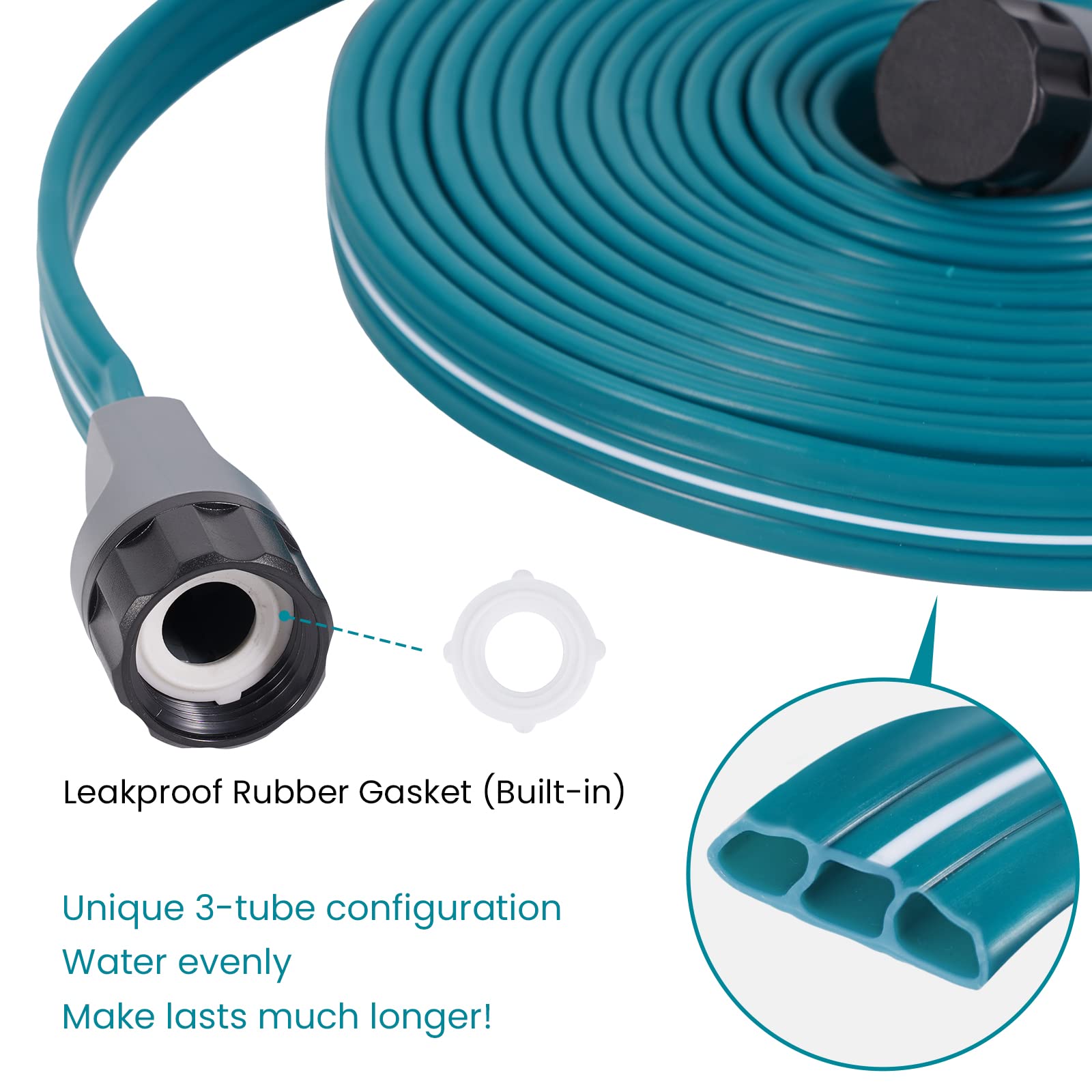 LINEX Sprinkler-Soaker Hose is ideal for lawns and garden beds in use.