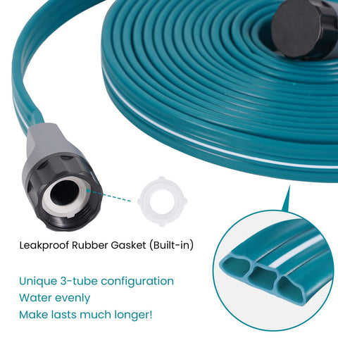LINEX Sprinkler-Soaker Hose is ideal for lawns and garden beds in use.