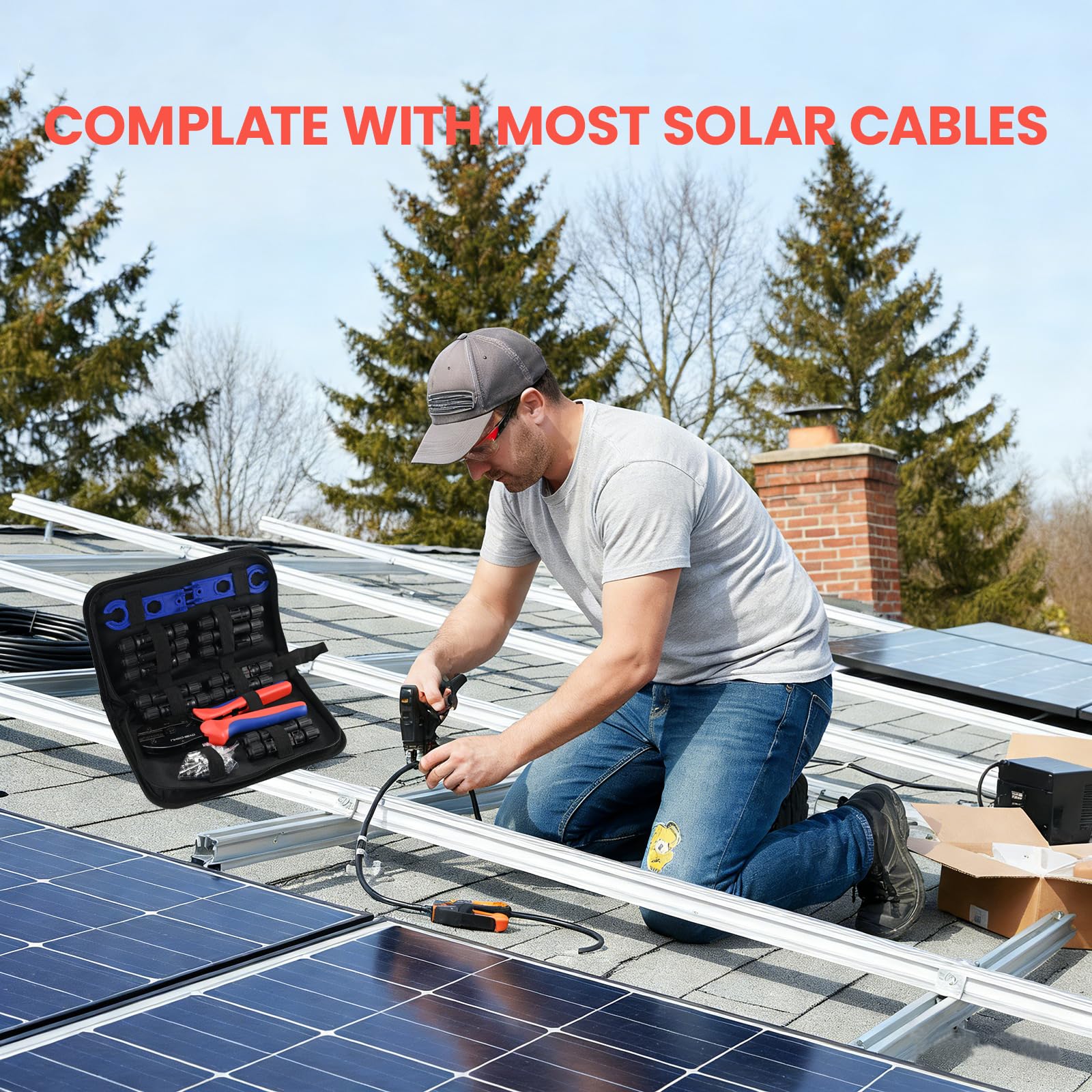 Lingchievo PV installation toolkit supporting residential solar kit assembly