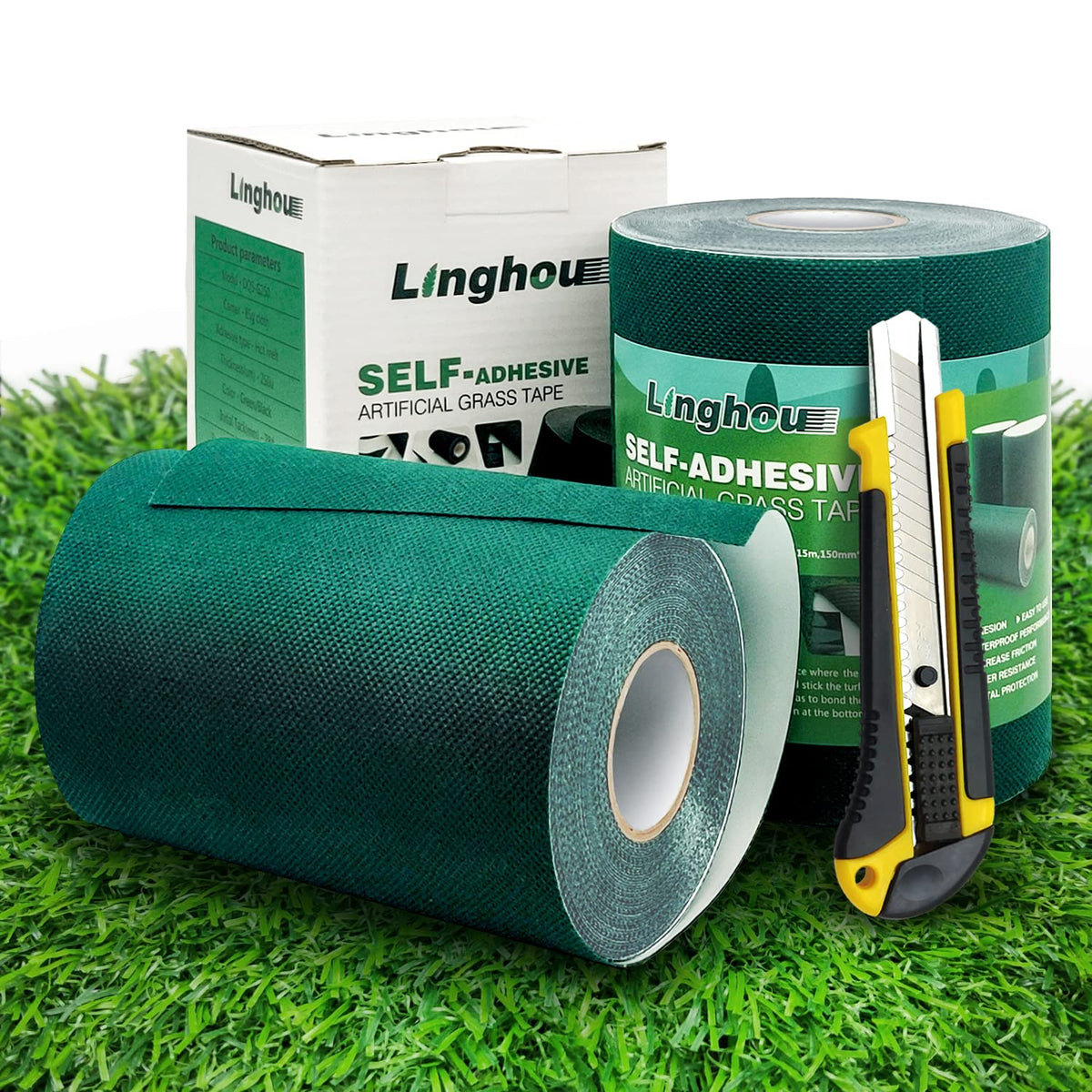 Linghou 6-inch seam tape close-up showing durable non-woven base.