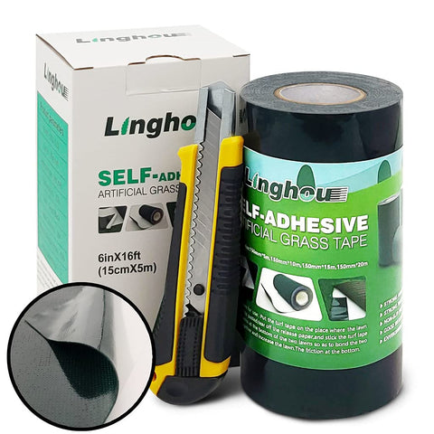 Linghou Double-Sided Turf Tape with 6x33 inches seam focus for a cleaner turf join.
