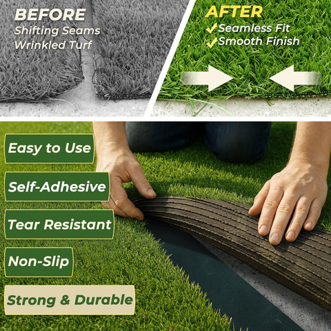 Linghou turf tape with hot-melt adhesive ensures strong hold in all weather.
