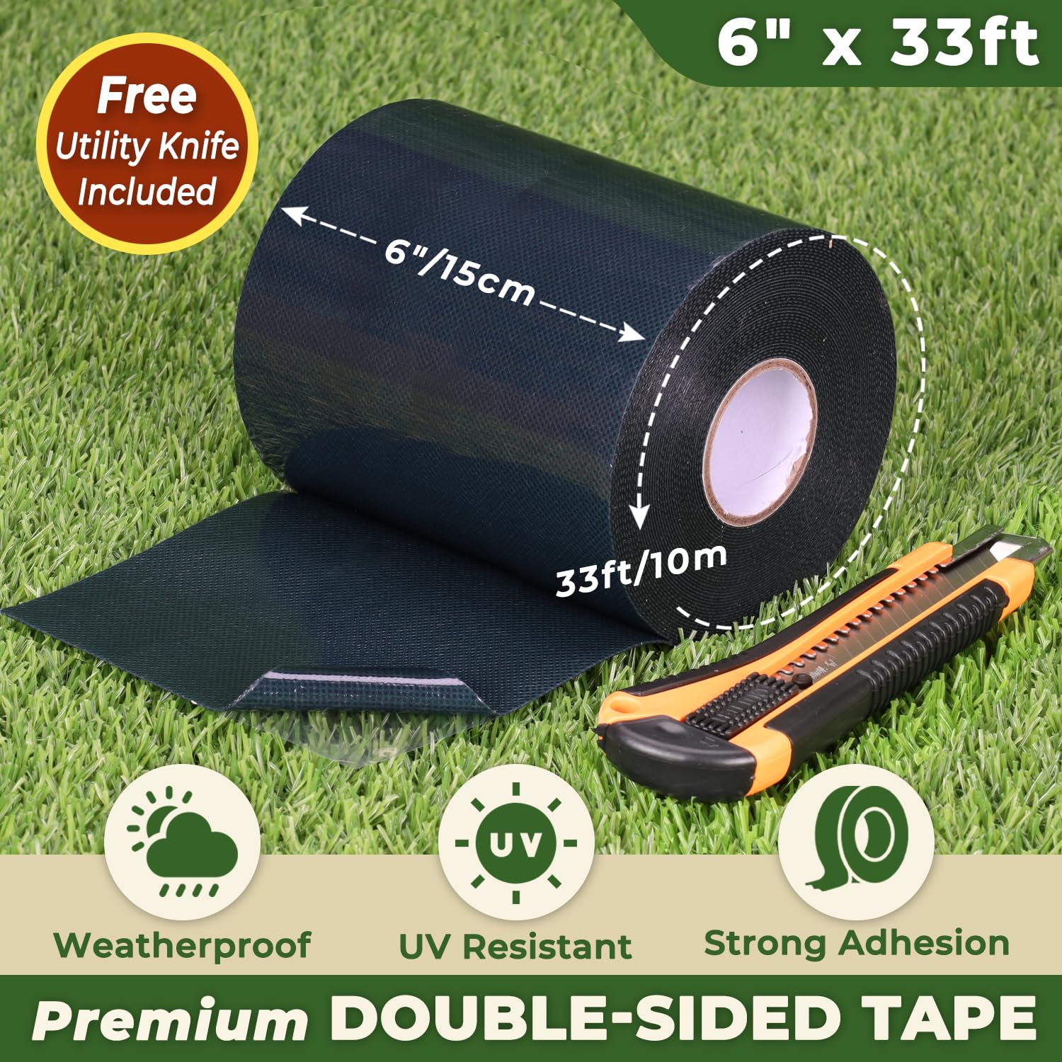 Linghou nonwoven-base tape highlights durable adhesion for lasting turf seams.