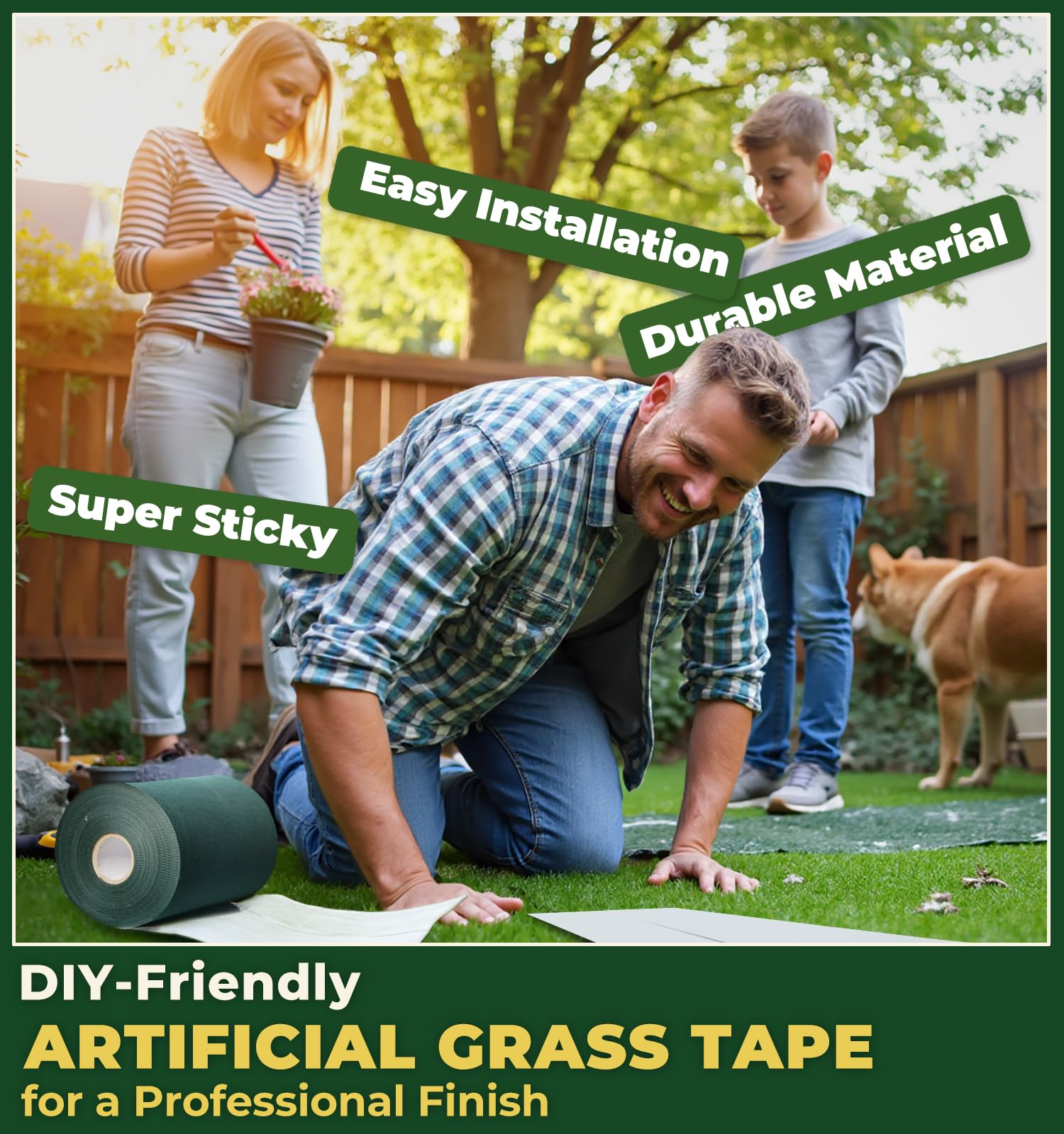 Linghou waterproof and UV resistant seams maintain outdoor turf appearance.