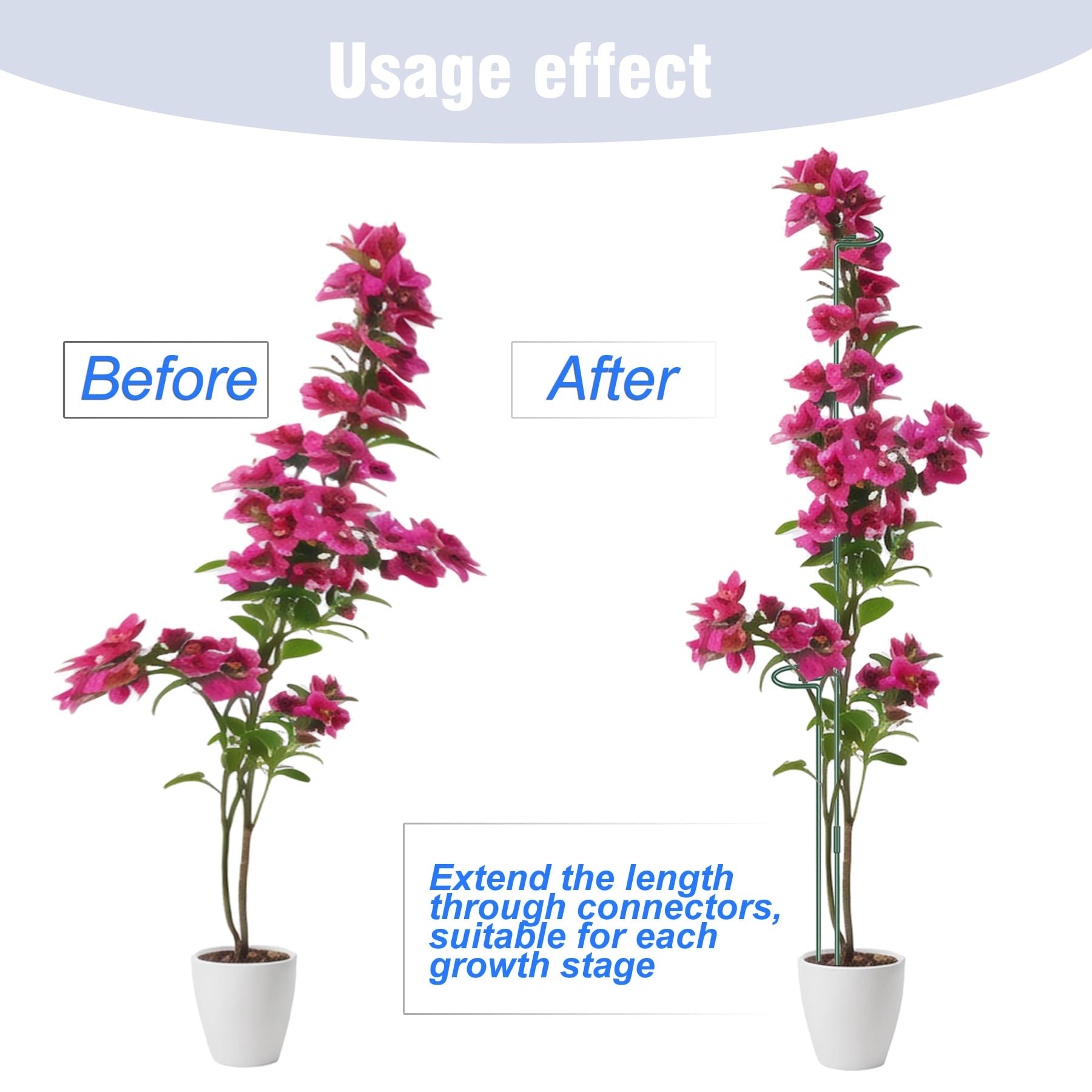 Linghui plant clips securely grip stems with a natural green finish.