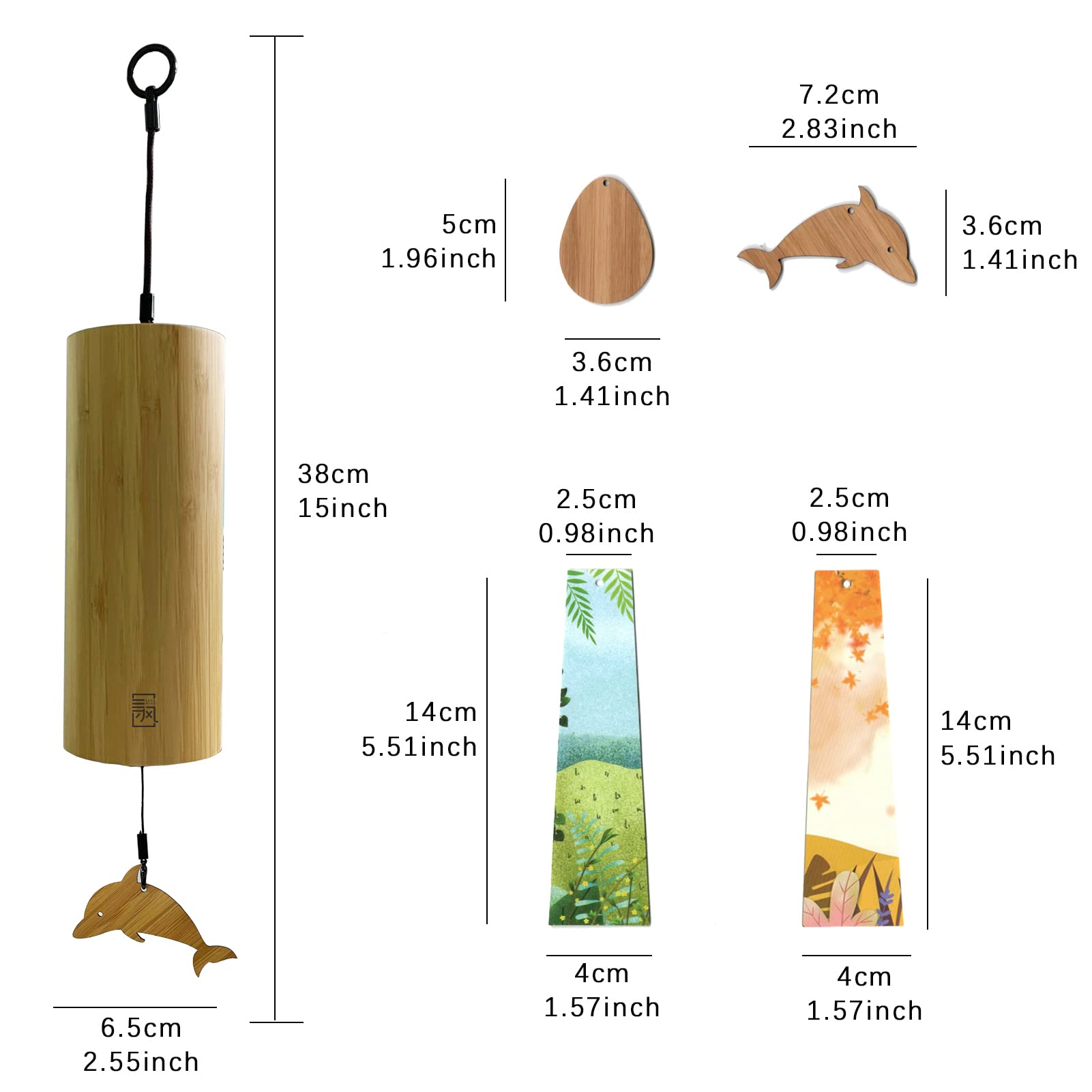 LingTing dolphin pendulum adds visual charm during wind chime use.