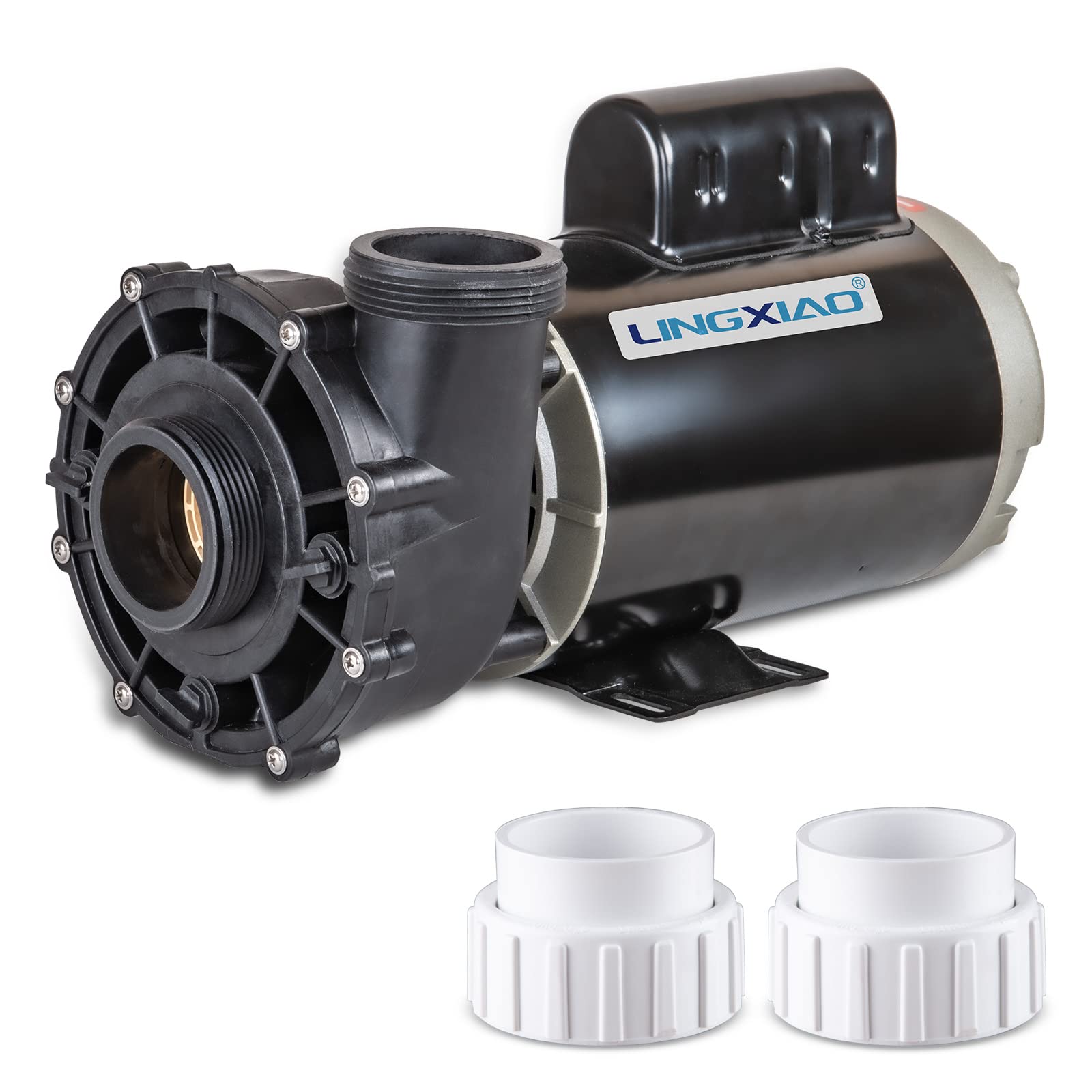 LINGXIAO 56WUA400-II spa pump front view for precise compatibility check.