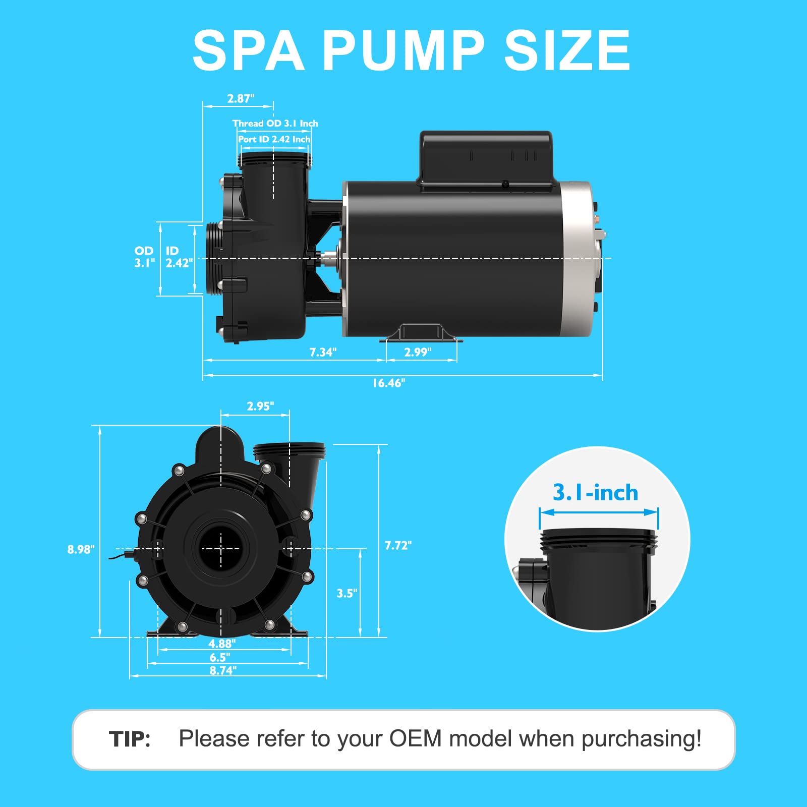 LINGXIAO spa pump maintenance view encouraging easy upkeep and part replacement.