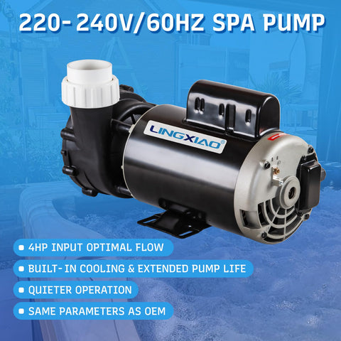 LINGXIAO 56WUA400-II spa pump top label for quick part verification.