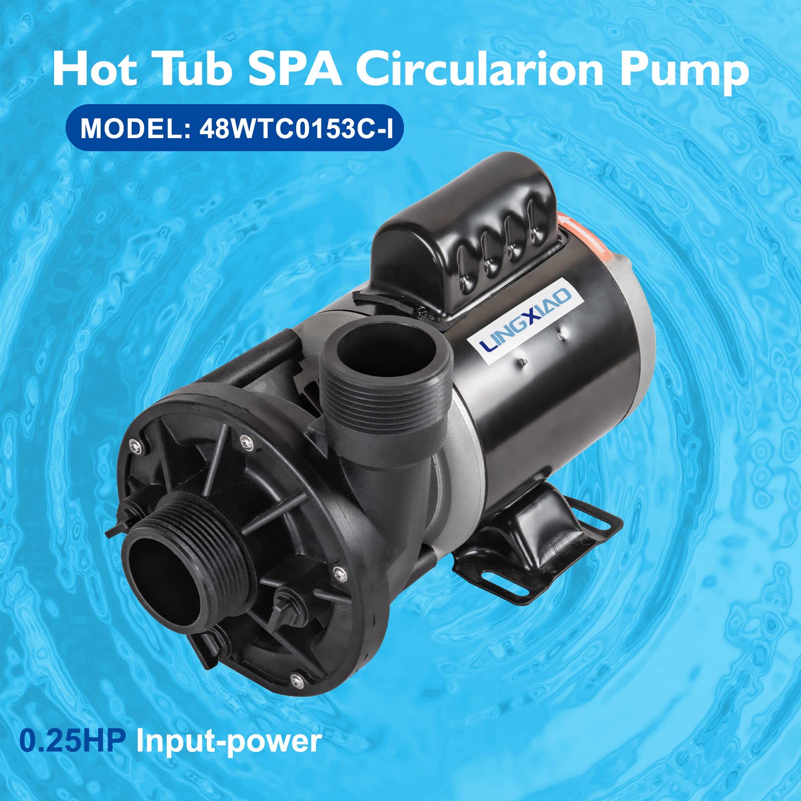 LINGXIAO spa circulation pump 1.5in union connection enables reliable plumbing fit.