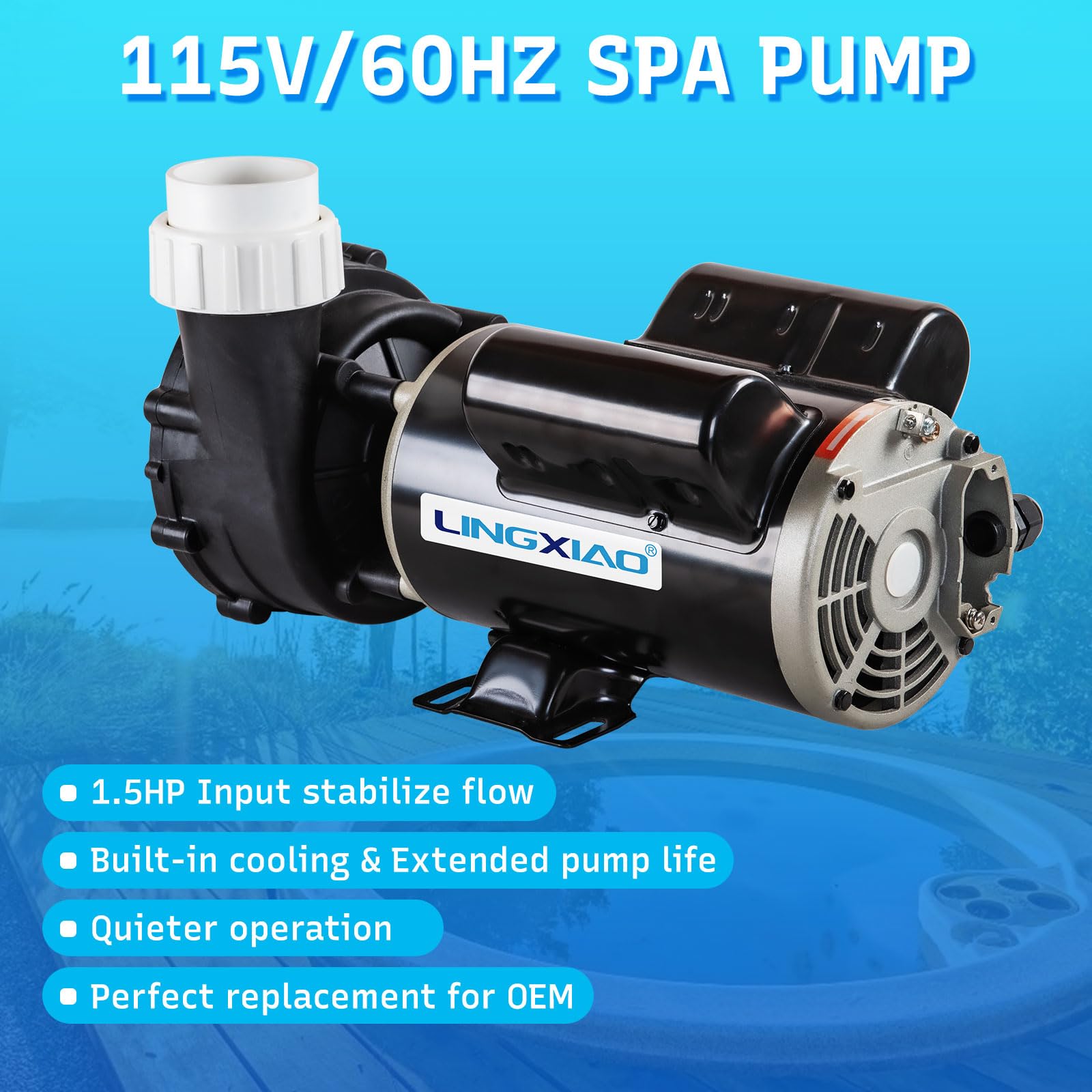 LINGXIAO spa pump 2-speed switch enables flexible spa performance
