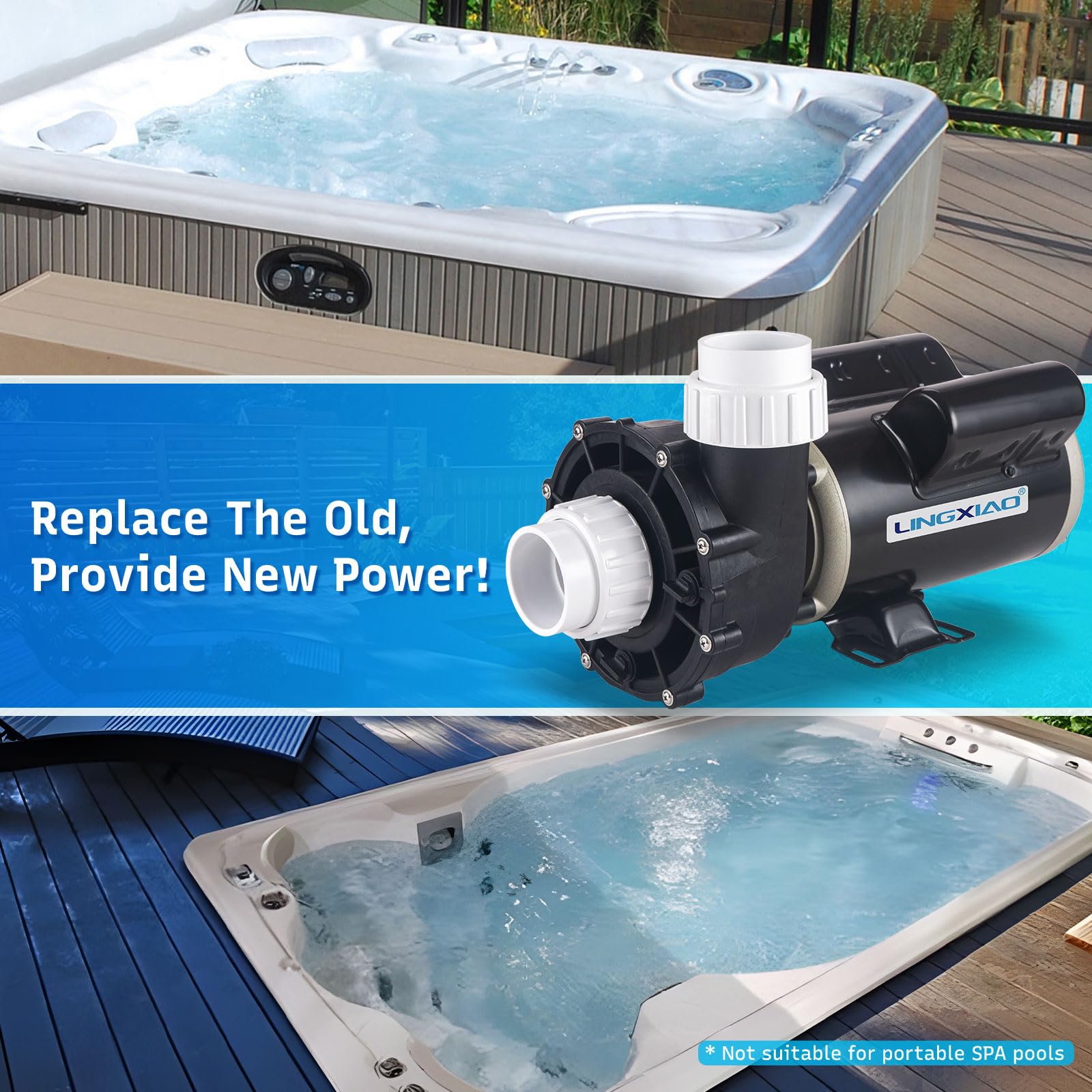 LINGXIAO SPA pump copper winding close-up