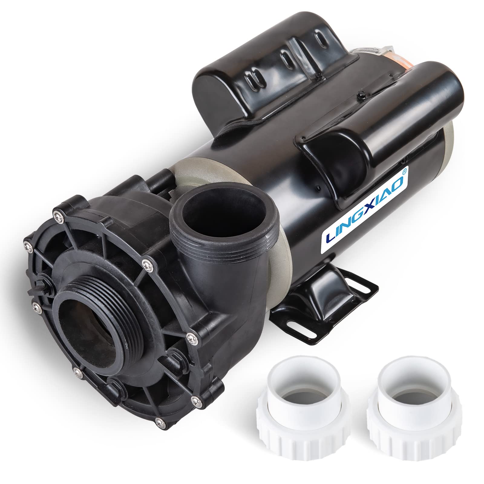 LINGXIAO SPA pump side view showing 2-speed operation for hot tubs