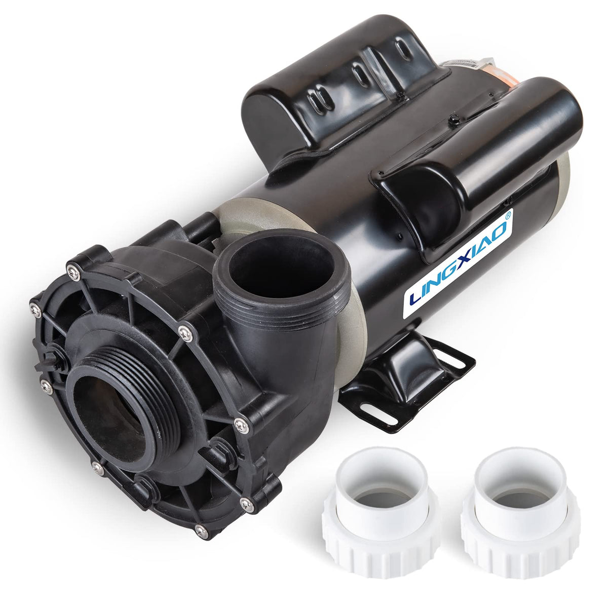 LINGXIAO SPA pump side view showing 2-speed operation for hot tubs
