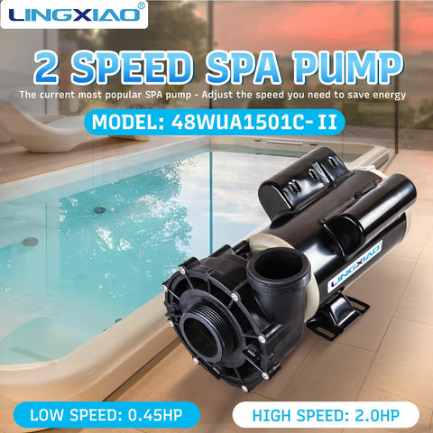 LINGXIAO SPA pump top view highlighting compact footprint for installations