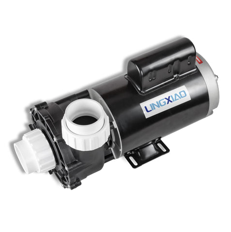 LINGXIAO SPA pump 56WUA400-I front view with 2-inch port for quick installation.